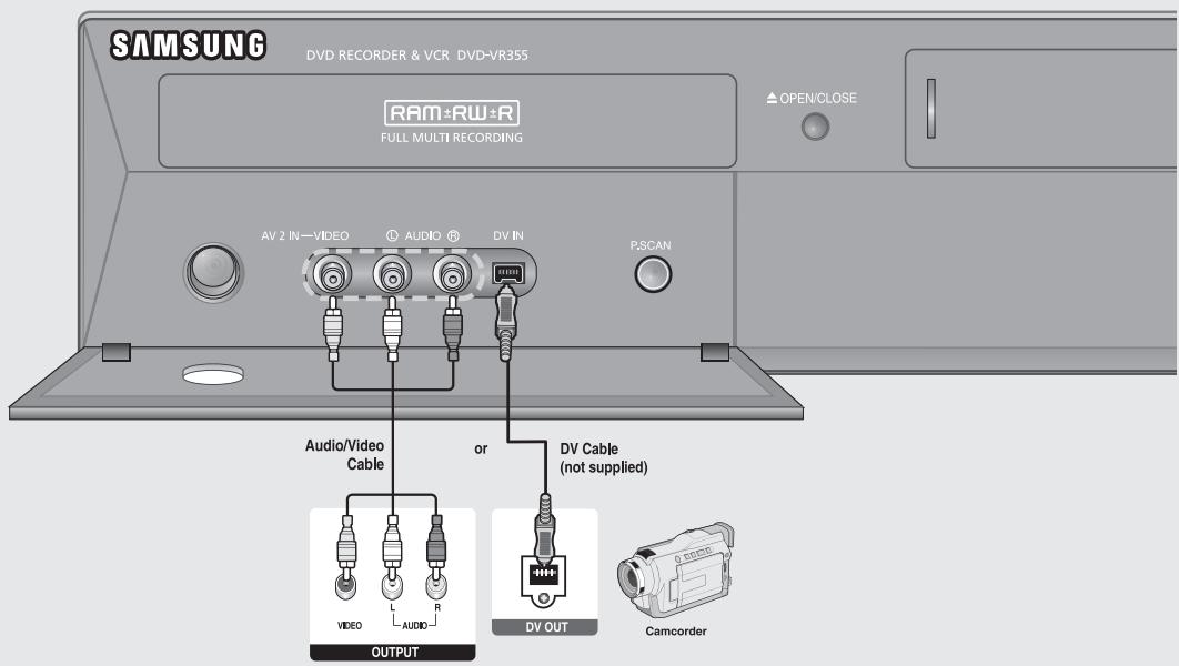 SAMSUNG DVD-VR355 - Connecting a Camcorder - 1