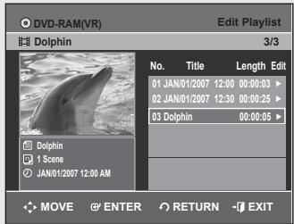SAMSUNG DVD-VR355 - Renaming a Playlist Title - 4
