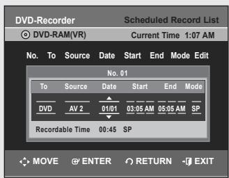 SAMSUNG DVD-VR355 - ◆ Recording mode (DVD) - 2