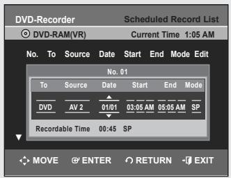 SAMSUNG DVD-VR355 - To stop recording - 3