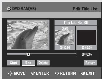 SAMSUNG DVD-VR355 - Deleting a Title - 9