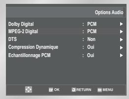 SAMSUNG SV-DVD55 - Configuration des options audio - 3