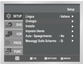 SAMSUNG SV-DVD55 - Regolazione della data e dell'ora - 1