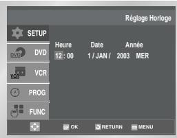 SAMSUNG SV-DVD55 - Réglez la date et l'heure - 2