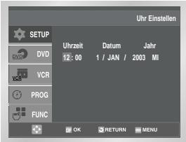 SAMSUNG SV-DVD55 - Datum und Uhrzeit einstellen - 2