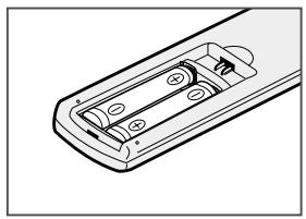 SAMSUNG SV-DVD55 - Batterien in die Fernbedienung einsetzen - 2