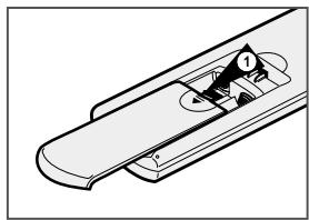 SAMSUNG SV-DVD55 - Batterien in die Fernbedienung einsetzen - 1