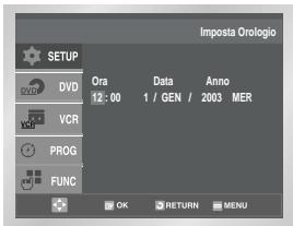 SAMSUNG SV-DVD55 - Regolazione della data e dell'ora - 2