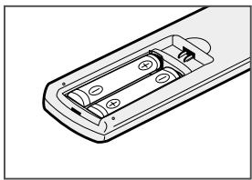 SAMSUNG SV-DVD55 - Batterijen in de afstandsbediening zetten - 2