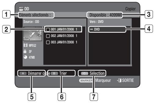 SAMSUNG DVD-HR775 - A propos de l'écran de copie - 1