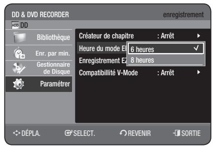 SAMSUNG DVD-HR775 - Réglage de l'Heure du mode EP - 1