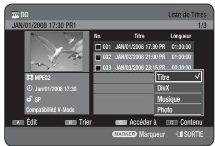 SAMSUNG DVD-HR775 - Utilisation du bouton TITLE LIST - 9