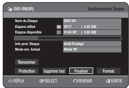 SAMSUNG DVD-HR775 - Finalisation d'un disque - 4