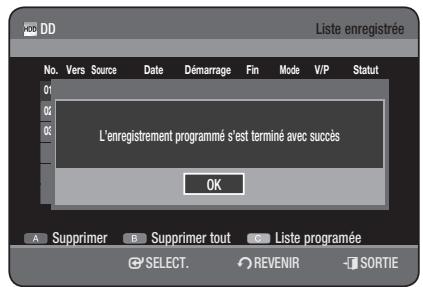 SAMSUNG DVD-HR775 - Informations relatives à Liste enregistrée - 1