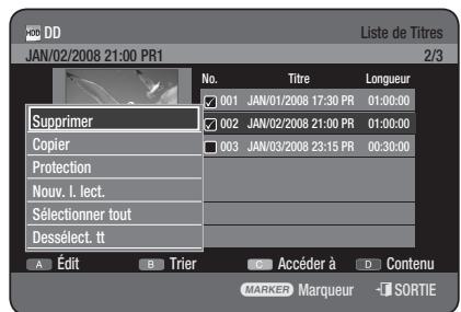 SAMSUNG DVD-HR775 - Utilisation du bouton TITLE LIST - 1