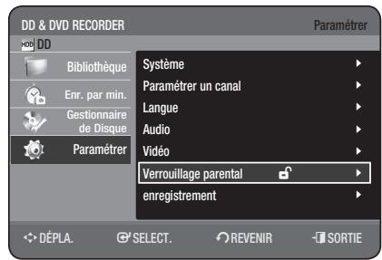 SAMSUNG DVD-HR775 - CONFIGURATION DU VERROILLAGE PARENTAL - 2