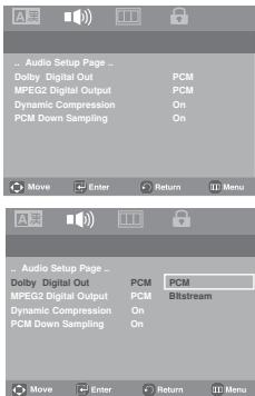 SAMSUNG DVD-P180 - Setting Up the Audio Options - 1