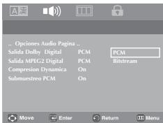 SAMSUNG DVD-P180 - Configuración de las options de audio - 2