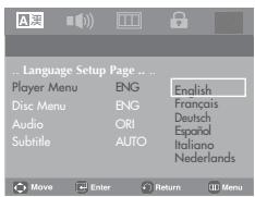 SAMSUNG DVD-P180 - Using the Player Menu Language - 1