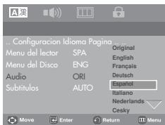 SAMSUNG DVD-P180 - Utilización del idioma del audio - 1