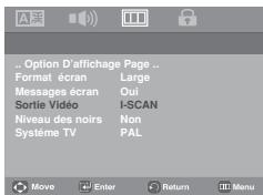 SAMSUNG DVD-P180 - Configuration des options d'affichage - 1