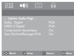 SAMSUNG DVD-P180 - Configuration des options audio - 1