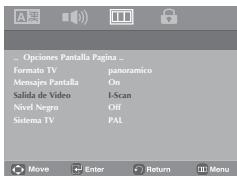 SAMSUNG DVD-P180 - Configuración de las OPCIONES DE PANELA - 1