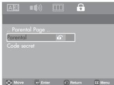 SAMSUNG DVD-P180 - Configuration du niveau d'évaluation - 3
