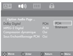 SAMSUNG DVD-P180 - Configuration des options audio - 2