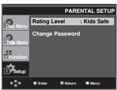 SAMSUNG DVD-FP580 - Setting Up the Rating Level - 3