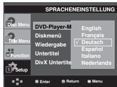 SAMSUNG DVD-FP580 - Sprache für das Player-Menu wahlen - 1