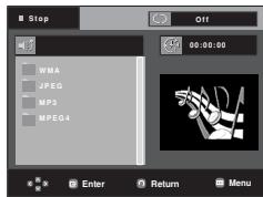 SAMSUNG DVD-FP580 - Clips Menu for MP3/WMA/JPEG/MPEG4/CD Audio - 1