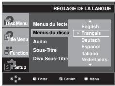 SAMSUNG DVD-FP580 - Utilisation de la langue du Disc Menu (Menu Disque) - 1