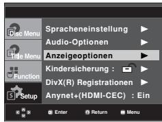 SAMSUNG DVD-FP580 - Anzeigeoptionen einstellen - 2