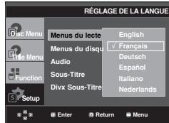 SAMSUNG DVD-FP580 - Utilisation de la langue du Menu Lecteur - 1