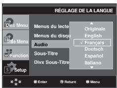 SAMSUNG DVD-FP580 - Utilisation de la langue audio - 1