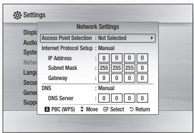 SAMSUNG BD-C6500 - Setting Up the Wireless Network Connection - Manual - 1