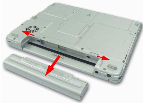 SAMSUNG NX15TPHGW2 - Ejection et fixation de la batterie - 1