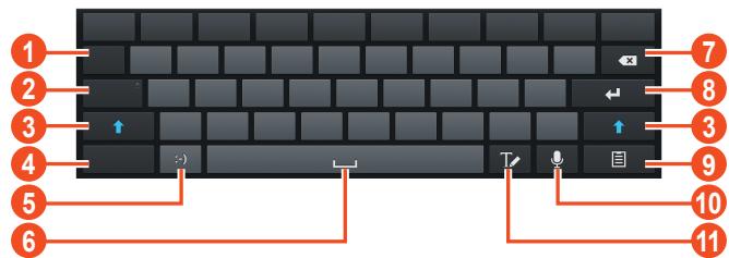 SAMSUNG GALAXY TAB 2 - Saisir du texte avec le clavier Samsung - 1