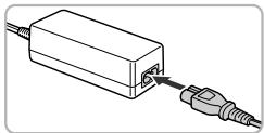 CANON POWERSHOT A3350 IS - Branchez le cordon d'alimentation sur l'adaptateur. - 1