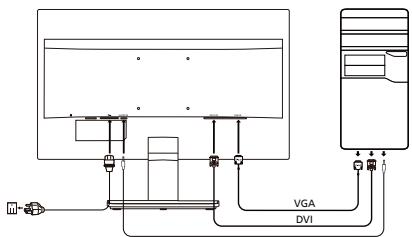 ACER VA190HQ - Näytö liittäminen tietokoneeseen - 1