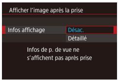 CANON POWERSHOT G5 X - Changement de l'écran affiché après les prises - 1