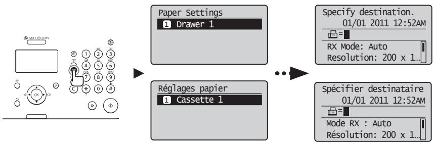 CANON L150 - Réglage du format et du type de papier Impostazione di un formato e di un tipo di carta Einstellen eines Papierformats und Papiertyps - 1
