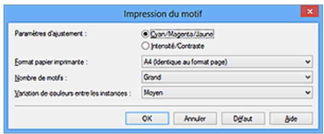 CANON MG 7150 - Configuration de l'impression du motif - 1