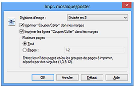 CANON MG 7150 - Indiquez le nombre de divisions d'image et les pages à imprimer. - 1
