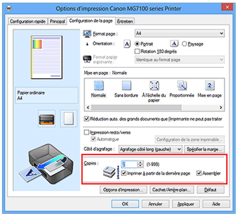 CANON MG 7150 - Définition du nombre de copies et de l'ordre d'impression - 1