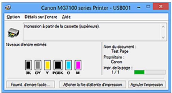 CANON MG 7150 - Description de l'écran d'état d'imprimante Canon IJ - 1