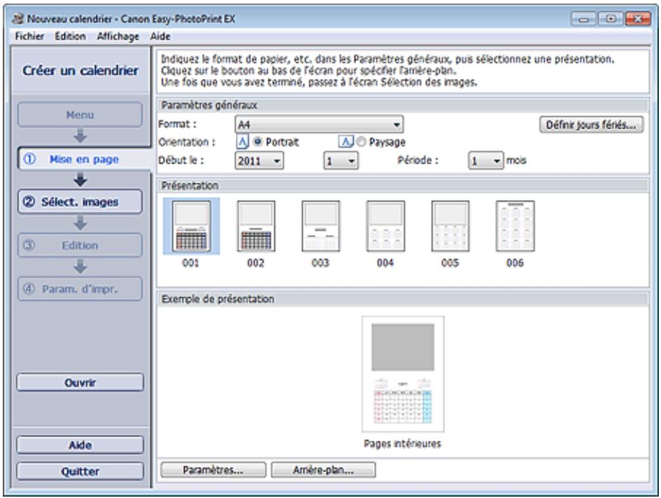 CANON PIXMA MX495 - Cliquez sur Calendrier sous Menu. - 1