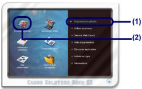 CANON PIXMA MX495 - Sélectionnez la fonction d'une application que vous souhaitez démarrer. - 1