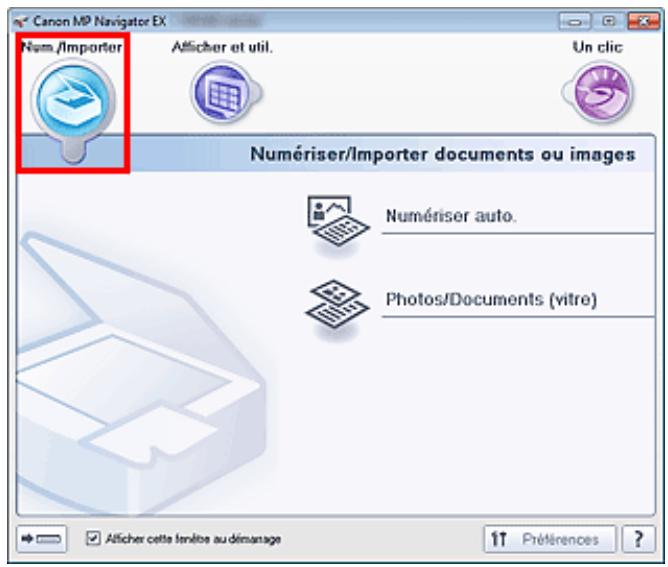 CANON PIXMA MX495 - Onglet Numériser/Importer documents ou images - 1